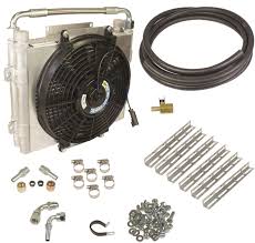 Xtrude Double Stacked Transmission Cooler with Fan  - Complete Kit 5/8in Lines