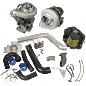 Super B Twin Turbo  Kit w/FMW Billet Wheel on Secondary Dodge 1998.5-2002 24-valve